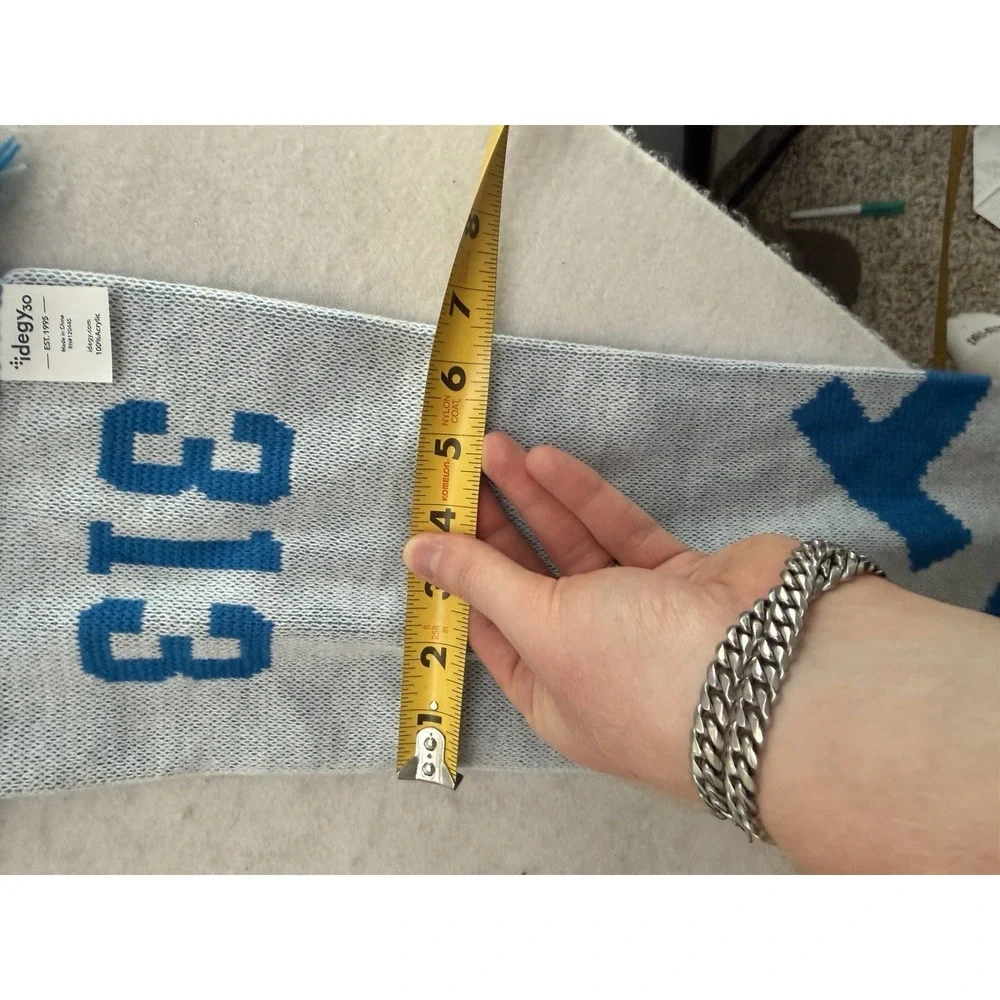 Detroit Lions Scarf 313 Double Sided NFL Football Team Logo Blue White AUTHENTIC